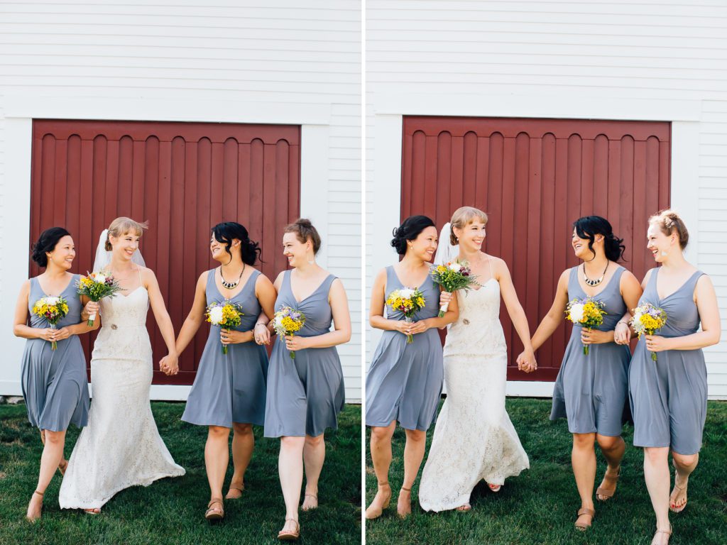 bridesmaids, Maine wedding photographer