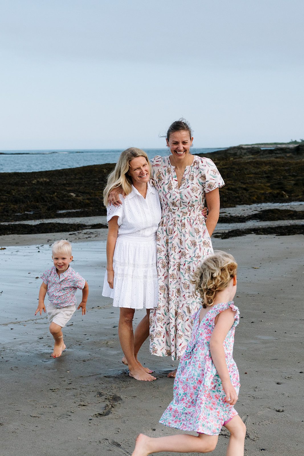 Natural Light Family Photos in Cape Elizabeth Maine Coastal Beach Session