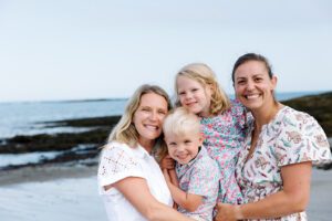 Beach Family Portraits with Kids at Crescent Beach Maine Family Photographer