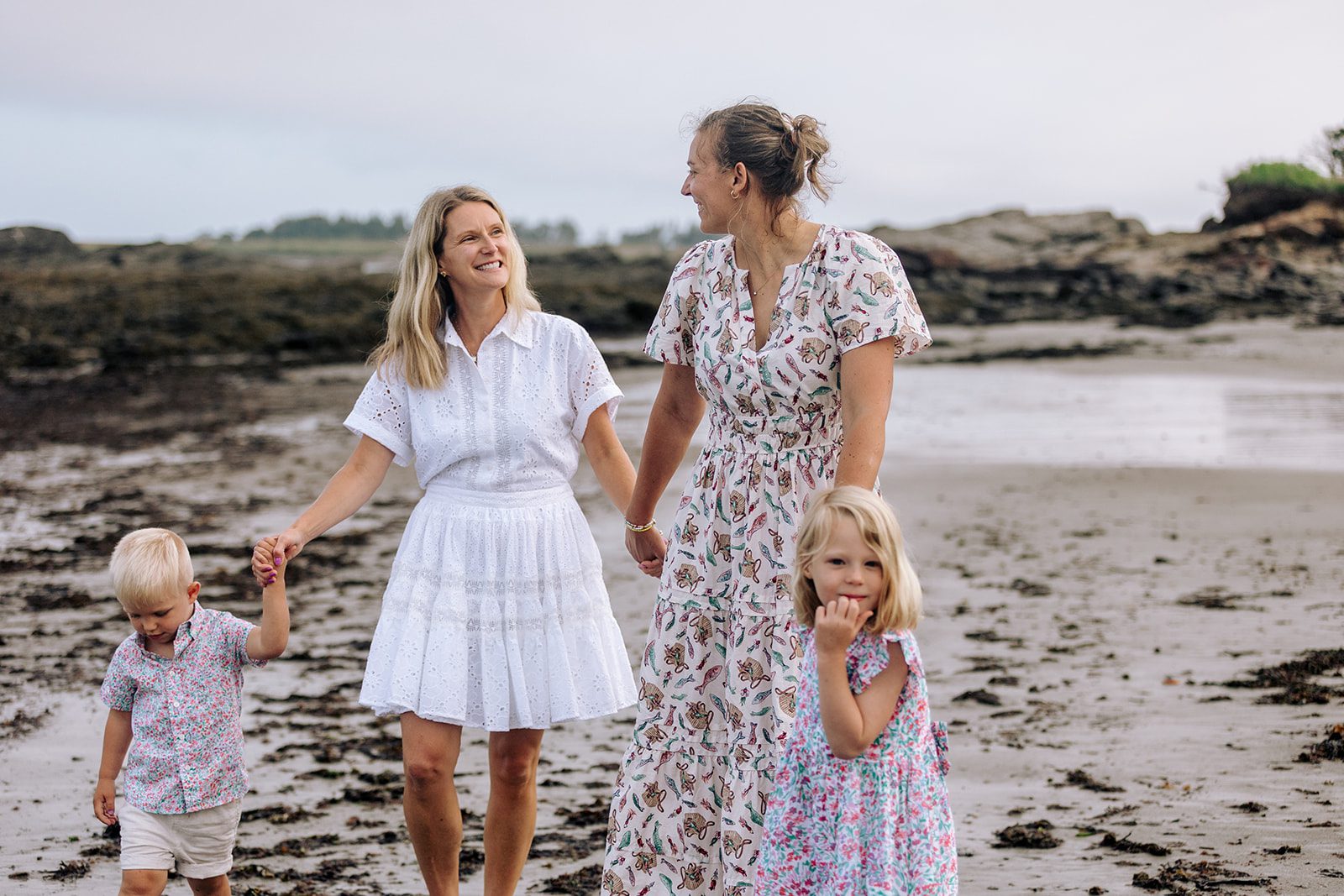 Maine Family Photographer Capturing Joyful Beach Portraits in Cape Elizabeth