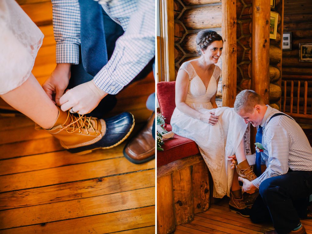 ll bean boots and wedding dress 