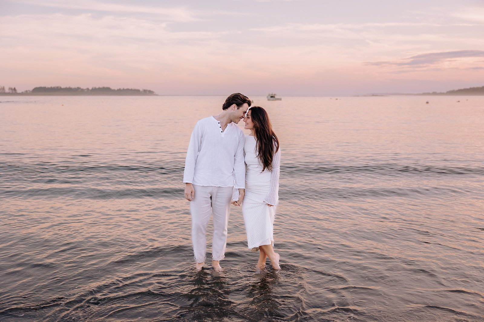 Natural and candid engagement photos on the beach in Cape Elizabeth Maine